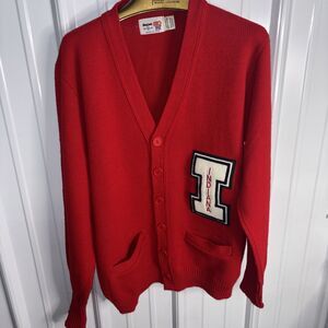 Indiana Hoosiers Vintage Varsity Letter Cardigan Sweater EUC Mens Size Med RARE